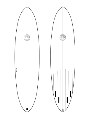 Surfboard Midlength Hull-K Model