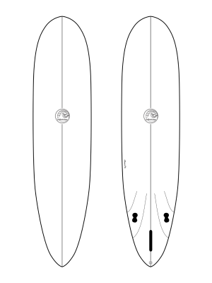 Surfboard Malibu Moby Model